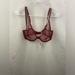 Myla London 36C Bra Lace Maroon Unlined NWT